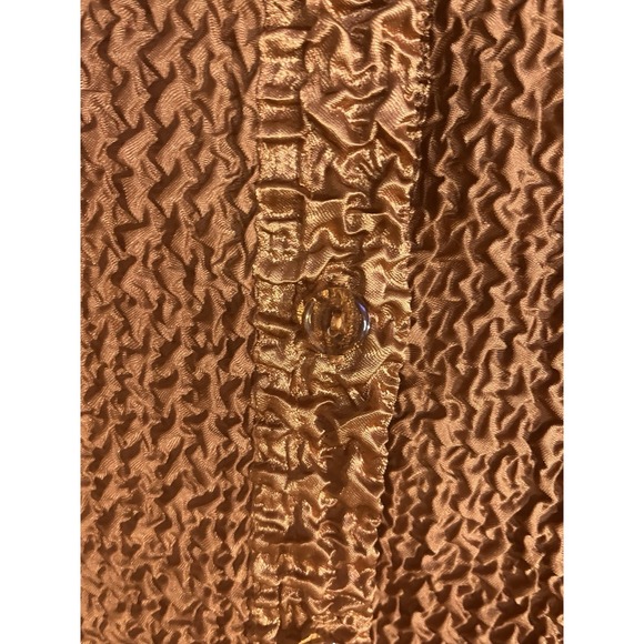 Vintage Y2K Rafael Copper Crinkle Lightweight Cardigan Jacket Women's Size M 775 - Picture 7 of 7